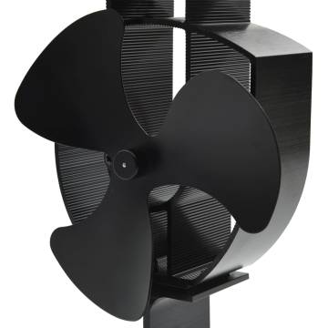 Heat Powered Stove Fan 3 Blades - Black | Hipo Market