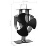 Heat Powered Stove Fan 3 Blades - Black | Hipo Market