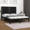 Bed Frame Black Solid Wood 120x190 cm Small Double Colour black Size 120 x 190 cm 