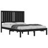 Stylish Black Solid Wood Bed Frame 120x190 cm Small Double