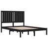 Stylish Black Solid Wood Bed Frame 120x190 cm Small Double