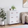 High Gloss White Chest of Drawers - 69.5x34x90 cm