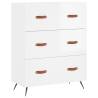 High Gloss White Chest of Drawers - 69.5x34x90 cm