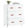 High Gloss White Chest of Drawers - 69.5x34x90 cm