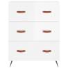 High Gloss White Chest of Drawers - 69.5x34x90 cm