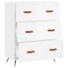 High Gloss White Chest of Drawers - 69.5x34x90 cm