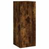 Elegant Highboard in Smoked Oak | 34.5x34x180 cm