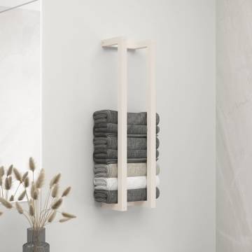 Stylish White Towel Rack - Solid Pine Wood | Hipo Market