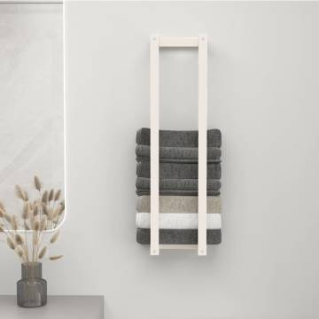 Stylish White Towel Rack - Solid Pine Wood | Hipo Market