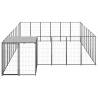 Durable Black Dog Kennel - 15.73 m² Steel Enclosure