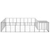 Durable Black Dog Kennel - 15.73 m² Steel Enclosure