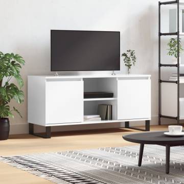 High Gloss White TV Cabinet - Stylish & Spacious Storage