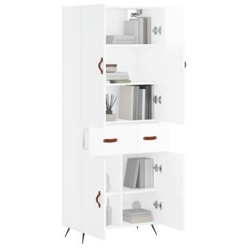 Elegant Highboard High Gloss White - Stylish Storage Solution