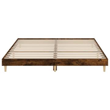 Bed Frame Smoked Oak 140x200 cm - Quality Engineered Wood