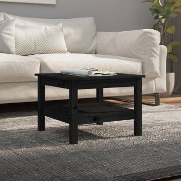 Elegant Black Coffee Table - Solid Wood Pine | Hipo Market