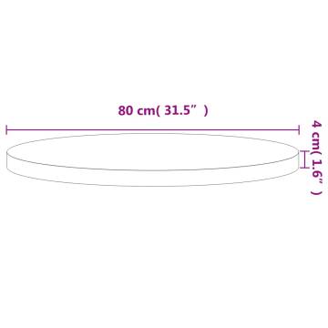 Round Solid Wood Beech Table Top Ø80x4 cm | Hipomarket UK