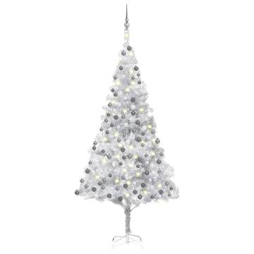 Pre-lit Silver Christmas Tree with Ball Set - 240 cm