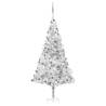 Artificial Pre-lit Christmas Tree with Ball Set Silver 240 cm PET Colour silver and grey Size 240 x 120 cm Quantity in Package 1 Number of Branch Tips 