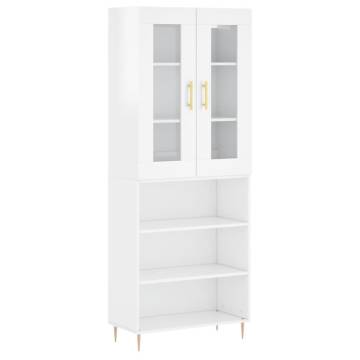 Stylish Highboard High Gloss White | 69.5x34x180 cm