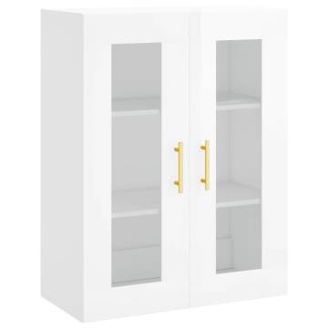 Stylish Highboard High Gloss White | 69.5x34x180 cm