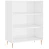 Stylish Highboard High Gloss White | 69.5x34x180 cm