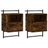 Wall-Mounted Bedside Cabinets - Smoked Oak | Hipo Market