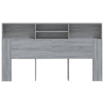 Headboard Cabinet Grey Sonoma - Stylish Bedroom Storage