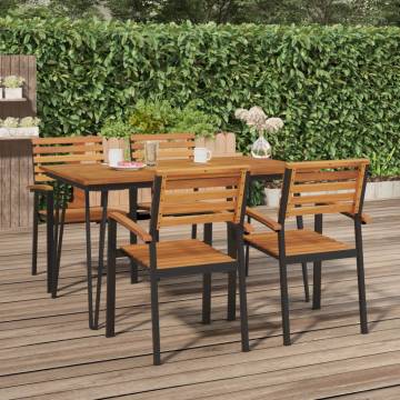 Garden Table with Hairpin Legs - Solid Acacia Wood | HipoMarket