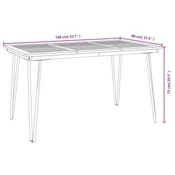 Garden Table with Hairpin Legs - Solid Acacia Wood | HipoMarket