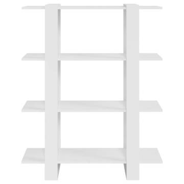 High Gloss White Book Cabinet & Room Divider | 100x30x123.5 cm