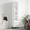 Highboard High Gloss White 34.5x34x180 cm Engineered Wood Colour high gloss white Quantity in Package 1 Model 2 drawers 2 shelves 