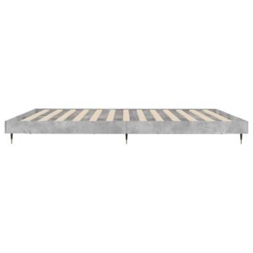 Concrete Grey Bed Frame 200x200 cm - Engineered Wood | HipoMarket