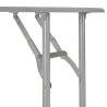 3 Piece Folding Dining Set with Storage Rack - Grey & Steel