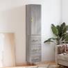 Highboard Grey Sonoma 34.5x34x180 cm Engineered Wood Colour grey sonoma Quantity in Package 1 Model 3 drawers 