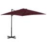 Cantilever Umbrella with Aluminium Pole Bordeaux Red 250x250 cm Colour red Size 250 x 250 cm Quantity in Package 1 