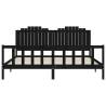 Solid Wood Black Bed Frame & Headboard 200x200 cm | HipoMarket