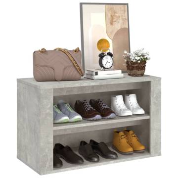 Elegant Concrete Grey Shoe Rack - 75x35x45 cm | HiPo Market