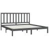 Bed Frame Grey Solid Wood Pine 180x200 cm - Super King Size