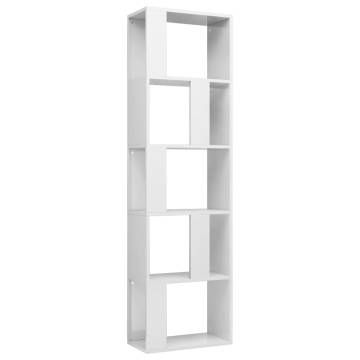 High Gloss White Book Cabinet & Room Divider 45x24x159 cm