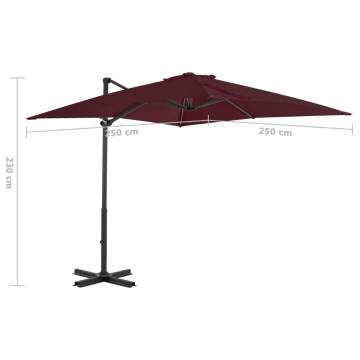 Cantilever Umbrella Bordeaux Red 250x250 cm | Hipo Market