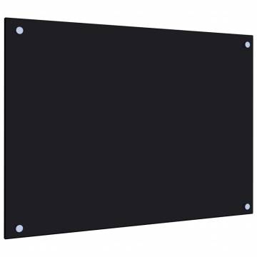 Black Kitchen Backsplash 70x50 cm - Tempered Glass & Durable