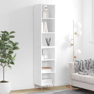 Elegant Highboard in High Gloss White - 180 cm Storage Solution