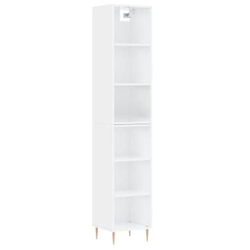 Elegant Highboard in High Gloss White - 180 cm Storage Solution