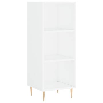 Elegant Highboard in High Gloss White - 180 cm Storage Solution