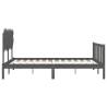 Grey King Size Bed Frame with Headboard - Solid Wood Quality