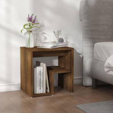 Stylish Brown Oak Bed Cabinet - 40x30x40 cm Engineered Wood