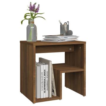 Stylish Brown Oak Bed Cabinet - 40x30x40 cm Engineered Wood