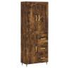 Stylish Highboard in Smoked Oak | 69.5x34x180 cm