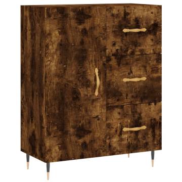 Stylish Highboard in Smoked Oak | 69.5x34x180 cm