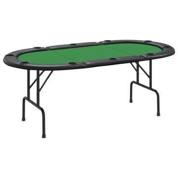 10-Player Folding Poker Table | Green - Perfect for Game Nights